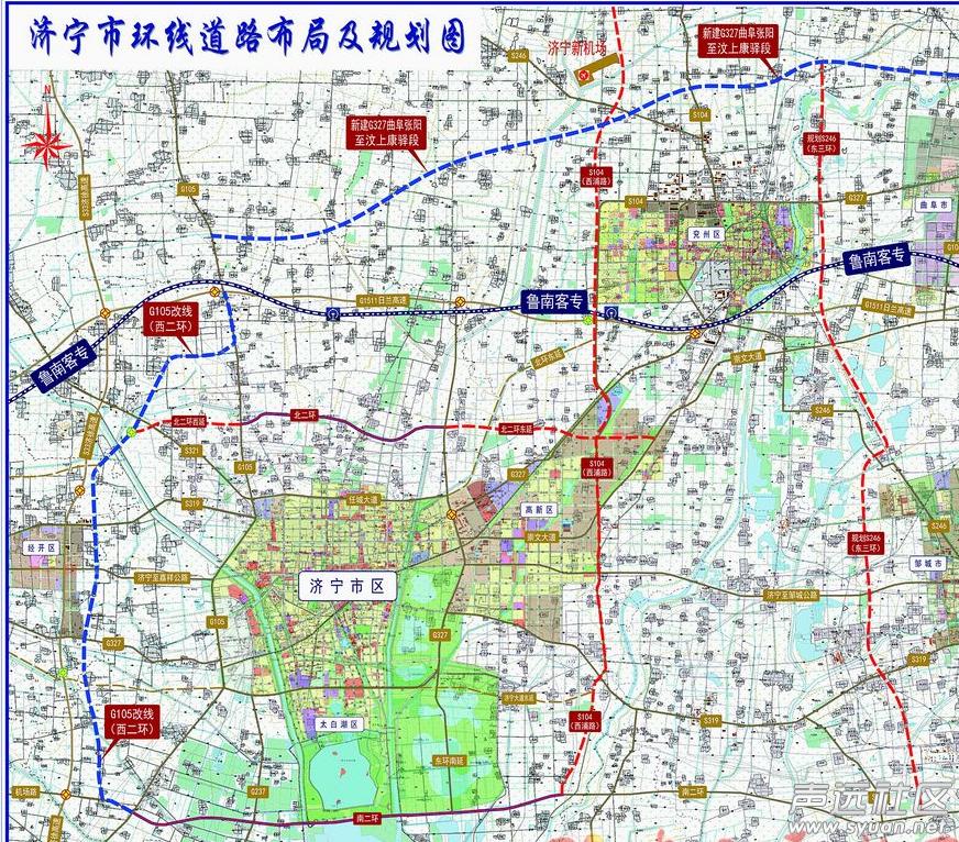 济宁市环线道路布局及其规划图!啥时候能建好?