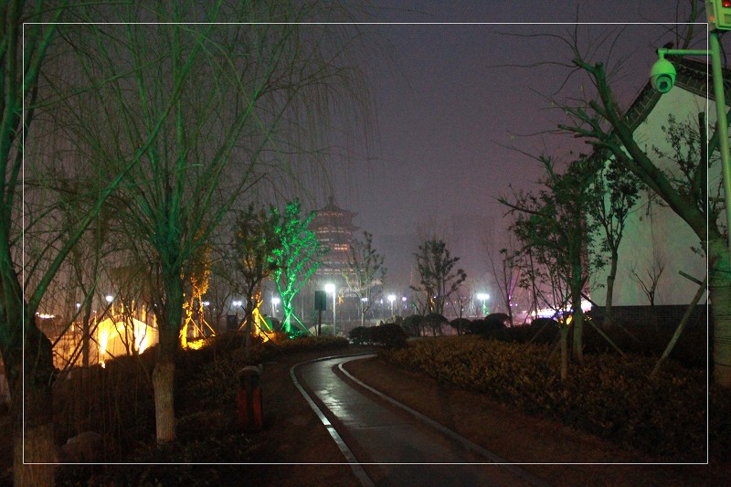 济宁南池公园夜景图片